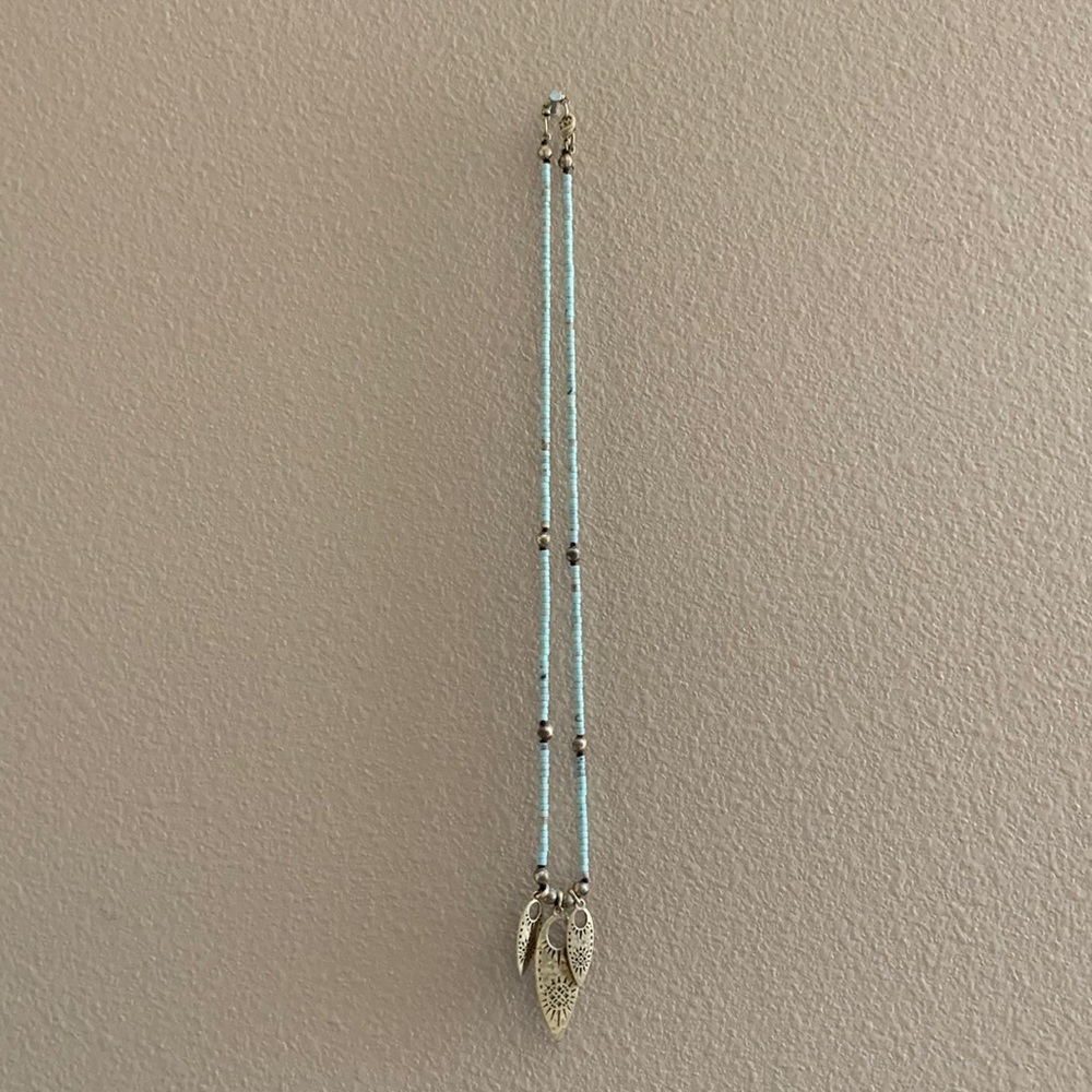 Turquoise and gold beaded lucky brand necklace